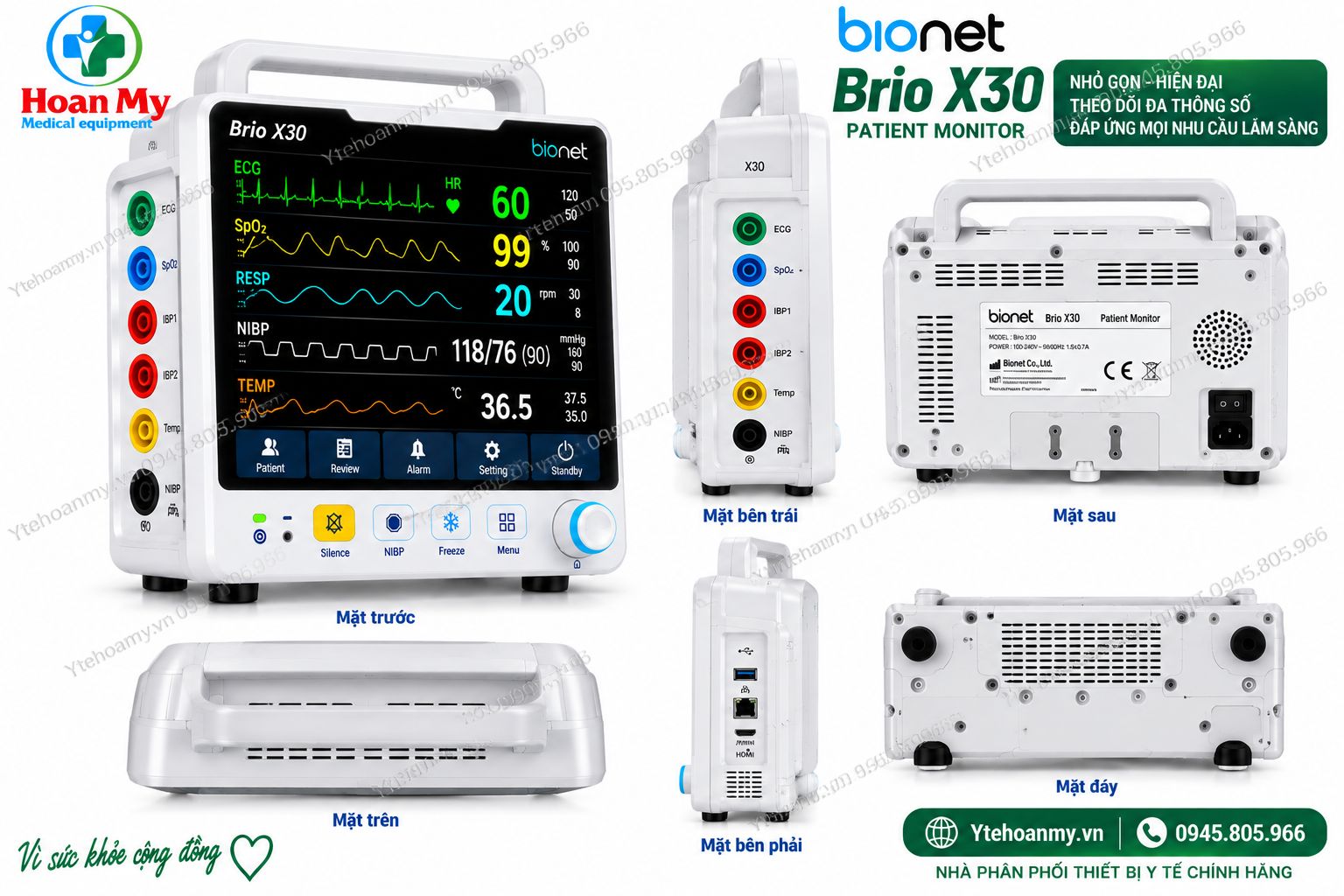 Monitor theo dõi bệnh nhân Bionet Brio X30